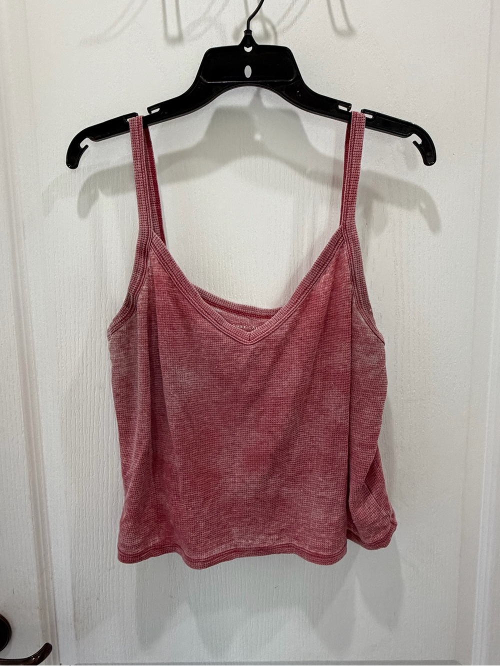 American Eagle Outfitters Washed Rose Ribbed Crop Tank